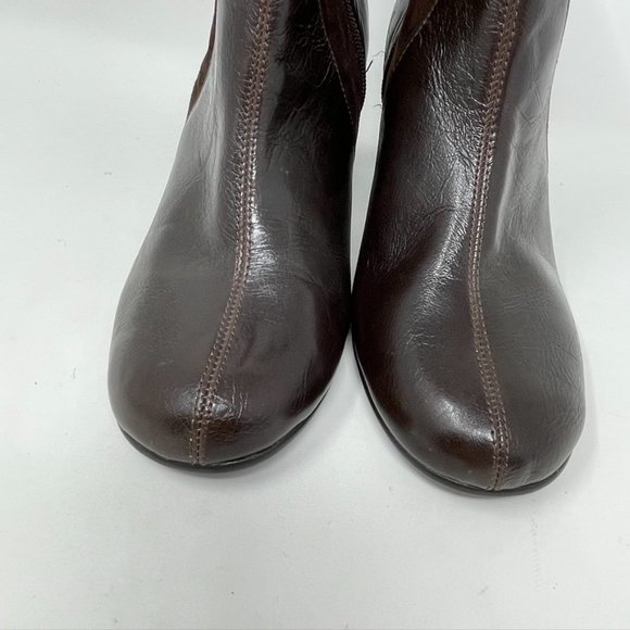 Aerosoles Womens Brown Vegan Leather Side Zip Bootie Size 7 - Picture 6 of 13